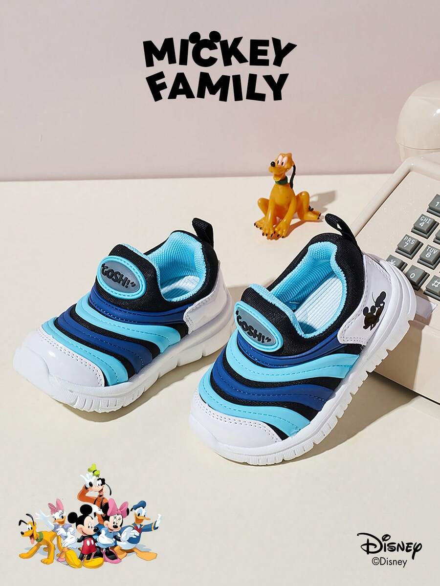 Disney 1 双米奇联名儿童运动鞋，适合日常穿着、节日、运动、户外活动，舒适、防滑、透气（男童运动鞋、男童滑板鞋、儿童运动鞋、女童运动鞋、女童滑板鞋） - 黑色 - 查看 1