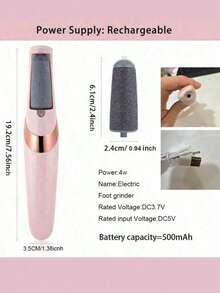1 Pieza Máquina Eléctrica de Eliminación de Piel Muerta en los Pies. Recargable - Multicolor - Ver 2