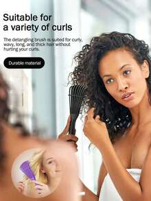 Detangling Brush Suitable For Black Natural Curly Hair, Suitable For 3/4abc Curl Patterns Of Afro-Textured Hair, Quickly And Easily Detangles Dry And Wet Hair, Painless - Multicolor - View 8