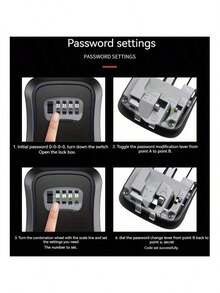 ABS Key Lock Box, Outdoor Lock Box For House Keys, Key Lock Box Wall Mount & Portable Combination Lockbox With Resettable Code, Security Lockbox For Outside House Keys, Apartment Realtors Spare Keys Storage - Multiple Styles - View 9