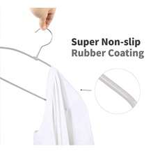 TOPIA HANGER Metal Hangers 30 Pack, Non Slip Clothes Hangers Space Saving, Heavy Duty Rubber Coated Wire Hanger For Coat, Shirt, Dress, Pants-Grey, CT12G30 - 灰色-30包 - 查看 5