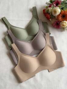 3件装纯色无钢圈文胸 - 彩色 - 查看 2