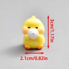 1 Set (6pcs) Cute Cartoon Decorations, Including A Lovely Little Yellow Duck Decor, Garden Decor, Mini Landscape House, And Office Decor. - Q - View 7