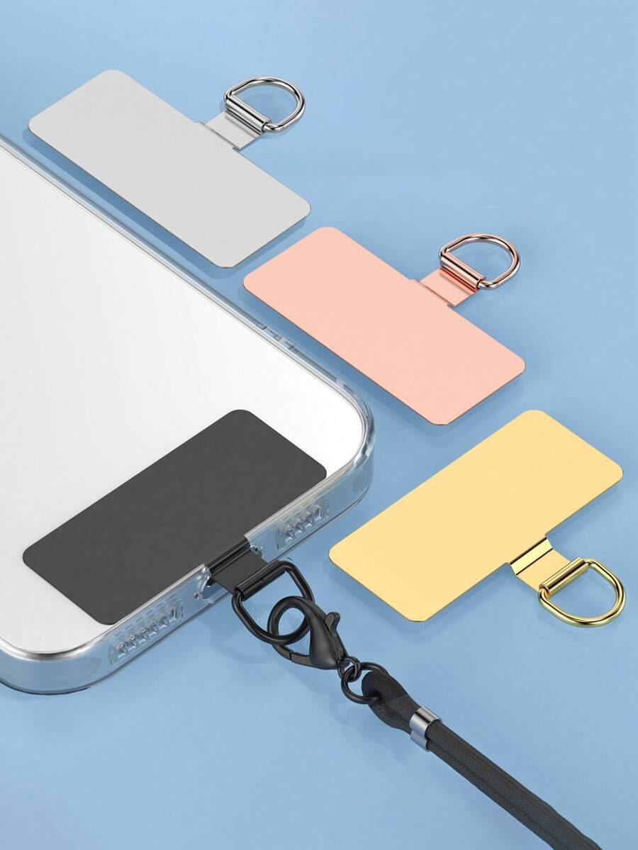 2pcs Stainless Steel Clips, Phone Lanyard Spacers, Ultra-Thin 0.3mm Stainless Steel Washers, Anti-Lost Connector Pieces - Multicolor - View 1