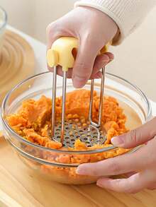 一套三合一多功能土豆泥压泥器，不锈钢土豆压泥器，婴儿辅食制作器，蒜蓉压榨器，厨房工具 - 彩色 - 查看 7