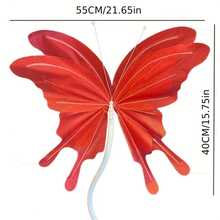 1个超大透明多色人造蝴蝶装饰品，适用于婚礼装饰、DIY手工、派对、家庭庆典、家居装饰、节日礼物 - 彩色 - 查看 6