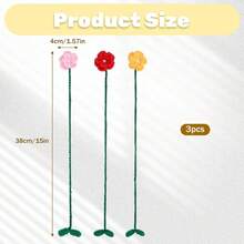 Crochet Flower Bookmark Set Of 3 Handmade Elegant Unique Book Lovers Gift For Women Teachers - 1 - Xem 3