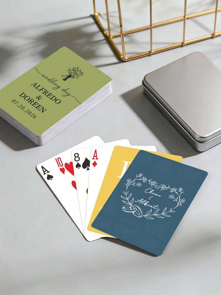 Customized Wedding Guest Sign-In Playing Cards, Personalized Text, Poker Cards For Guests To Sign, Newlywed Gift, Alternative To Wedding Guest Book, Blank Playing Cards, Wedding Sign-In Card Set, Personalized Wedding Gift - Multicolor - View 4
