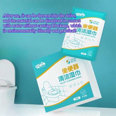 Hotel/Motel Public Restroom Toilet Seat Cleaning Wet Wipes, Portable Small Pack Single-Use Wet Toilet Paper