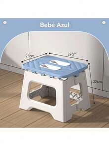 1 pieza aburete Plegable portátil con asa, Taburete de Plástico Antideslizante Reposapiés Compacto y Resistente Escalera Ligera Sillas Plegables Ideal para Baño Cocina Dormitorio Camping,portátil mini silla plegable al aire libre para adultos, silla de pesca portátil - Celeste - Ver 4