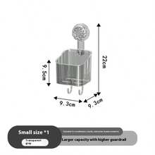 No Drill Suction Cup Shelf, Bathroom Wall Mounted Storage Rack With Hooks, Organizer Box For Toiletries - Multicolor - View 17
