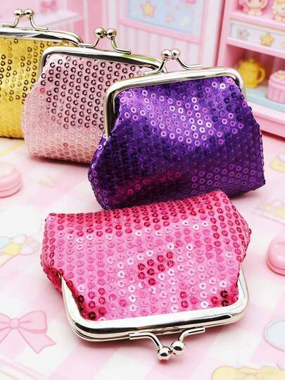 1个闪亮零钱包，可爱儿童零钱包，收纳小包，金色开口包，创意礼物，适合送给女朋友