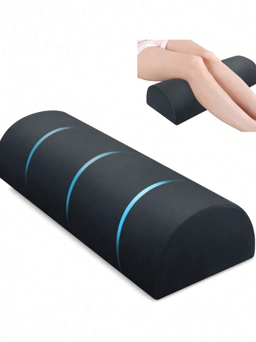 1pc 6.69*17.72*3.35inch Semi-Circular Ergonomic Leg Pillow Cushion, Washable Cover, Suitable For Legs, Knees, Lower Back And Head, Lumbar Support Pillow, Memory Foam Leg Pillow, Side Sleeper Pillow, Leg Elevation Pillow, Crescent Shape Leg Lift Pillow, Knee, Waist Support, Ankle Rest And Foot Comfort, Multi-Functional Footrest Pillow Memory Foam Footrest Pad Removable Foot Pillow Care Pad Multi-Functional Pillow