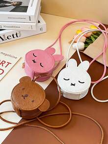 1件可爱女孩小巧高端卡通小兔子迷你斜挎包，配有小熊图案，时尚新潮，清新亮丽的配色，青春靓丽的女孩风格，可斜挎，肩带可调节，休闲又不失时尚，非常适合外出，也可以作为礼物送给朋友。 - 彩色 - 查看 2