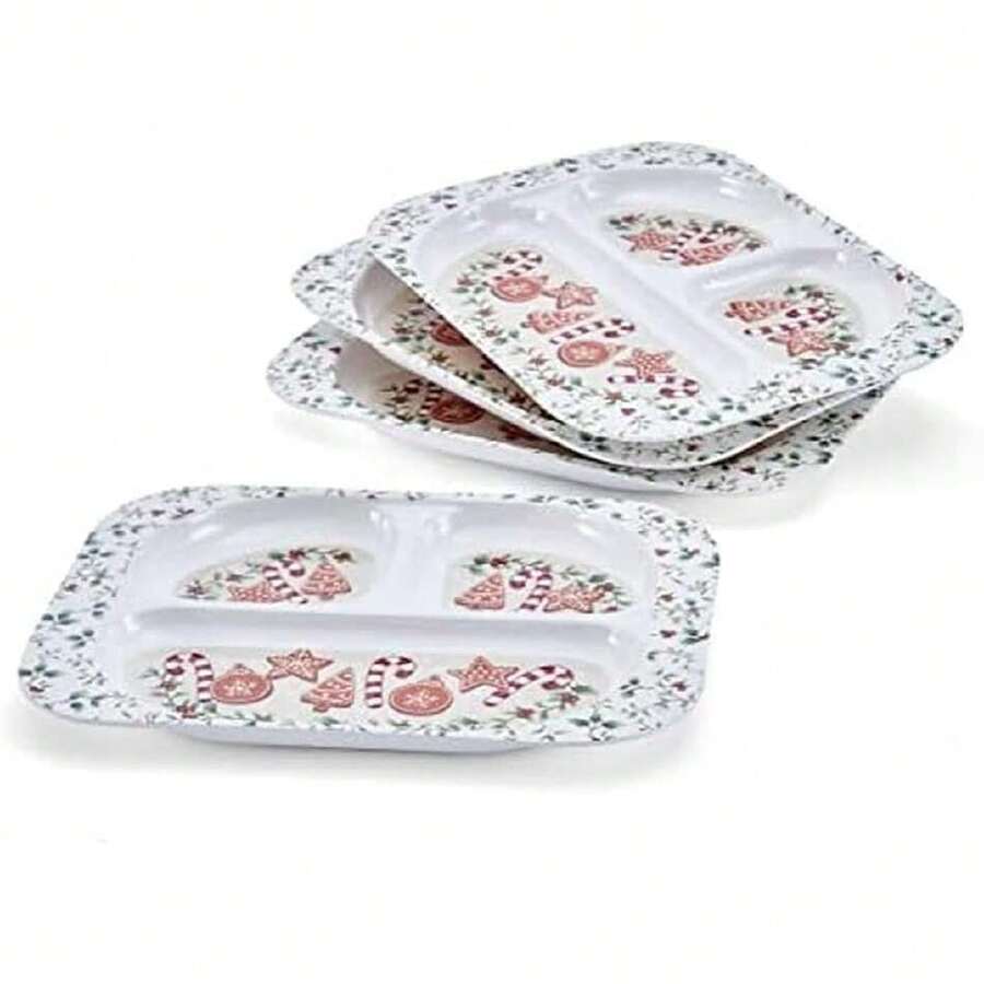 Winterberry - Juego de 4 bandejas de melamina para niños,41150912 - Púrpura polvoriento - Ver 1