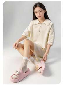 1 Pair New Cute Cat & Fish Design Beach Slippers, Summer EVA Non-Slip Lightweight Durable Slippers For Women - Women's Slippers - View 2