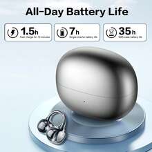 Open Ear Clip-On Wireless Earbuds With Mic, Bluetooth 5.4 Open-Ear Headphones, Ultra Lightweight Secure Fit, 58H Battery Life, Waterproof Sports Earphones For Running, Gym, Workouts, Small Ears & Glasses Wearers - 彩色 - 查看 1