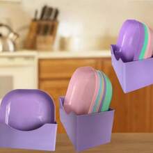 Bone Dish Tableware Trash Plate, Small Dish Plate, Creative Plastic Vegetable Dish, Small Plate - 10 Random Colors + Base - View 4