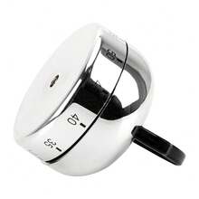 Mechanical Timer 60 Minutes Kitchen Timer Countdown Alarm Reminder Cooking Reminders Tools Kitchen Tool Gadgets Kettle Shape - Silver - View 5