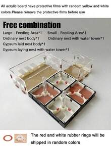 Expandable Ant Farm Acrylic Ant Nest With Feeding Area, Gypsum Ant Hill, Pet Ant Habitat, Moisture Reservoir, Educational Ant Rearing Box And Children's Workshop, Perfect Gift For Entomologists - Multicolor - View 15