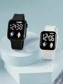2 piezas Relojes digitales rectangulares para niños - Multicolor - Ver 3