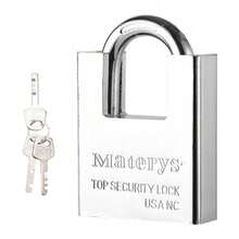 2 PCS Heavy Duty Padlock High Security Lock With 3 Keys Chain Pad Lock 60 MM - Silver - View 6
