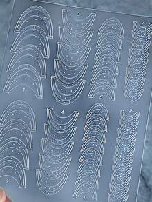 1 Sheet 3D Clear French Nail Stickers French Tip Guide Hollow Grid Pattern Nail Stencils Decals Adhesive Lines Nails Guides Tool - Clear - View 9