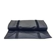 UnionPlus Travel Jewelry Roll, Large Faux Leather Necklaces Organizer Bag, Elastic Band And Anti-Winding, Black - 黑色皮革 - 查看 7