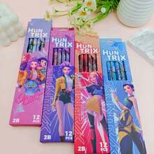 12支/套 随机款式 Kpop 恶魔猎人 K-Pop 女团 12支卡通学生文具铅笔 - 彩色 - 查看 6