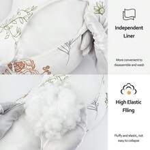 3D人体工学U型哺乳枕 - 可拆卸聚酯纤维枕套，可机洗，便携可压缩，为腰颈提供支撑，为妈妈们提供哺乳支撑 - 向日葵花 - 查看 5