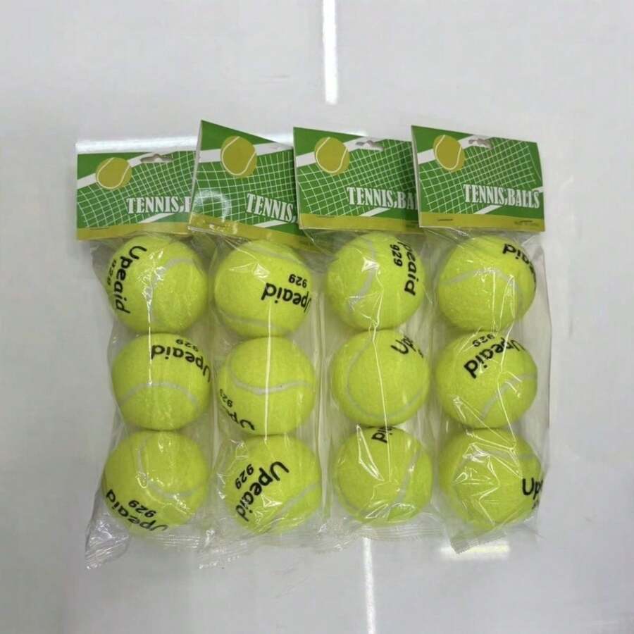 Pelotas de Tenis de Alto Rebote - Pelotas de Práctica Duraderas y Reutilizables para Estudiantes, Entrenadores y Ejercicios en Solitario| Perfecto para clases de deporte, patio trasero, entrenamiento cardiovascular. GZA5 - 929 Pelotas de tenis resistentes envasadas individualmente (12 unidades) - Ver 1