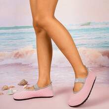 女士户外水鞋，速干沙滩鞋，防滑涉水钓鱼游泳鞋，轻便透气瑜伽鞋 - 粉色 - 查看 4