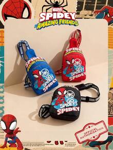 Marvel 1个官方授权图案斜挎包，男童休闲胸包，轻便可调节肩带胸包，卡通零钱包，适合男孩、年轻粉丝、学生，完美适用于日常上学、户外玩耍、主题公园游玩、假期旅行，方便携带零食。 - 彩色 - 查看 1