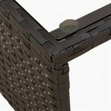 vidaXL L-Förmiges Gartensorfa Mit Tisch Und Kissen, Schwarz Polyrattan - 黑色 - 查看 9