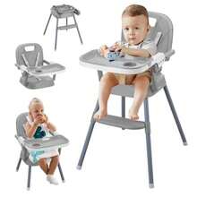 sillas5 En 1 Periquera Silla Periquera De Altura Ajustable Silla Comer Con Portátil Y Plegable Silla Alta Bandeja íBle Espacio Ajustable Para Asientos Y Cinturones De - gris - Ver 8