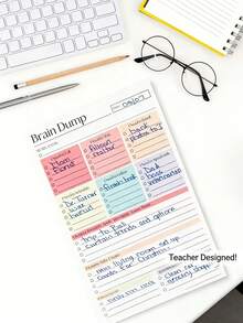 可撕式待办事项清单笔记本，助您理清思路 | A5 计划本，高效计划工具，简约风格笔记本，带日期和时间页，光滑纸张 - 多色 - 查看 4