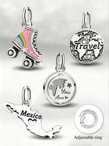 1件简约独特925纯银彩虹滑板吊坠，精致珠宝礼品，男女皆宜 - 集合4 - 查看 2