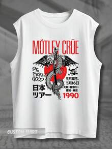 Regata Cavada Oversized Motleyy Crue Banda De Rock Clássico Anos 80 Metal - Branco - Visão 3