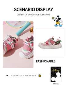 Disney 1 Pair Mickey Mouse Collaboration Children's Sneakers, Suitable For Daily Wear, Festivals, Sports, Outdoor Activities, Comfortable, Non-Slip, Breathable (Boys' Sneakers, Boys' Skate Shoes, Children's Sneakers, Girls' Sneakers, Girls' Skate Shoes) - Pink - View 7