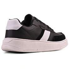 Tênis Casual Masculino Street Original Leve, Confortável e Moderno Sapatenis R1725 - Preto/Branco - Visão 6