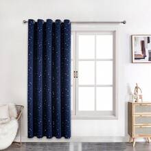 1 tấm rèm cửa bằng polyester in hình ngôi sao ánh kim, rèm cản sáng cho phòng ngủ, phòng khách, thích hợp sử dụng trong kỳ nghỉ. - Xanh đậm - Xem 23