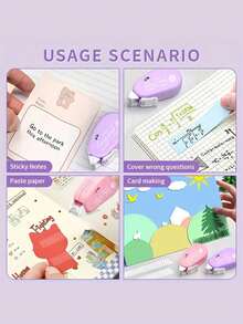 双面胶带，无酸耐用，永久性粘性滚筒，适用于手工制作、剪贴簿、返校用品 - 彩色 - 查看 5