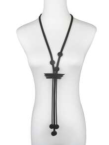 MARLIWOO 1件简约长款手工流苏项链，经典几何吊坠配饰，适合女性日常佩戴 - 彩色 - 查看 5