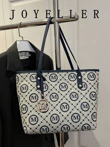 大容量女士通勤包，个性化手提包，2025新款精致小众单肩包，高品质女士包 - 灰色 - 查看 4