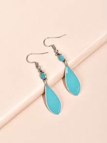 1 Pair Fashionable Minimalist Water Drop Pendant Earrings, Suitable For Daily Commute, Dating, Valentine's Day Gift, Birthday Gift - Baby Blue - View 4