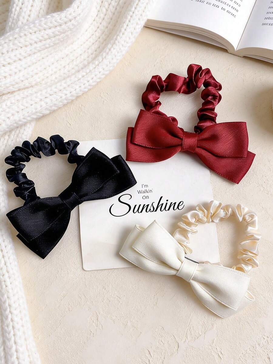 1pc Girls' Sweet Bow Headband, Minimalist & Versatile Fashion - Multicolor - View 1