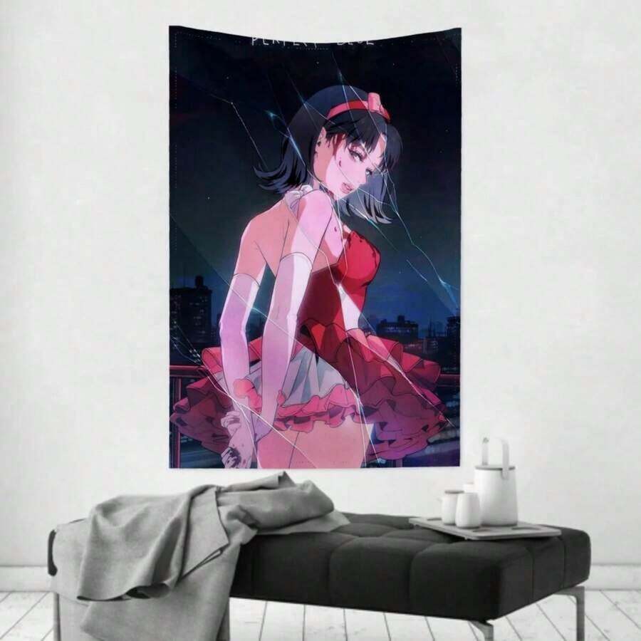 Anime Tapestry-Anime Tapestry-Comics Anime M-Mystery Perfect Blue Tapestry Room Decor Wall Cloth Party Hanging Background Room Decor Room - 彩色 - 查看 1