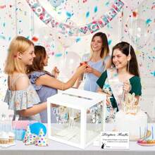 50 Diaper Raffle Tickets With Box For Baby Shower Game Clear White Diaper Raffle Card Box For Gender Reveal Baby Shower Raffle Oh Baby Party Decoration Card Boxes Sage Gold - Clear White - View 2