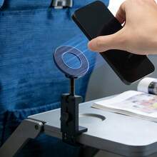 حامل هاتف مغناطيسي قابل للتدوير بتصميم قابل للطي وتلسكوبي، مصنوع من مادة ABS، مثالي للاستخدام المحمول في السيارة/السفر - الأسود - مشاهدة 13