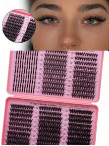 600 Clusters 60 Rows Segmented Design False Eyelashes, DIY Individual Lashes Suitable For Party, Event And Daily Wear - C - View 2
